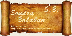 Sandra Balaban vizit kartica